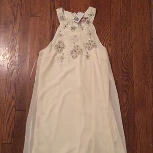 White beaded forever 21 knee length dress